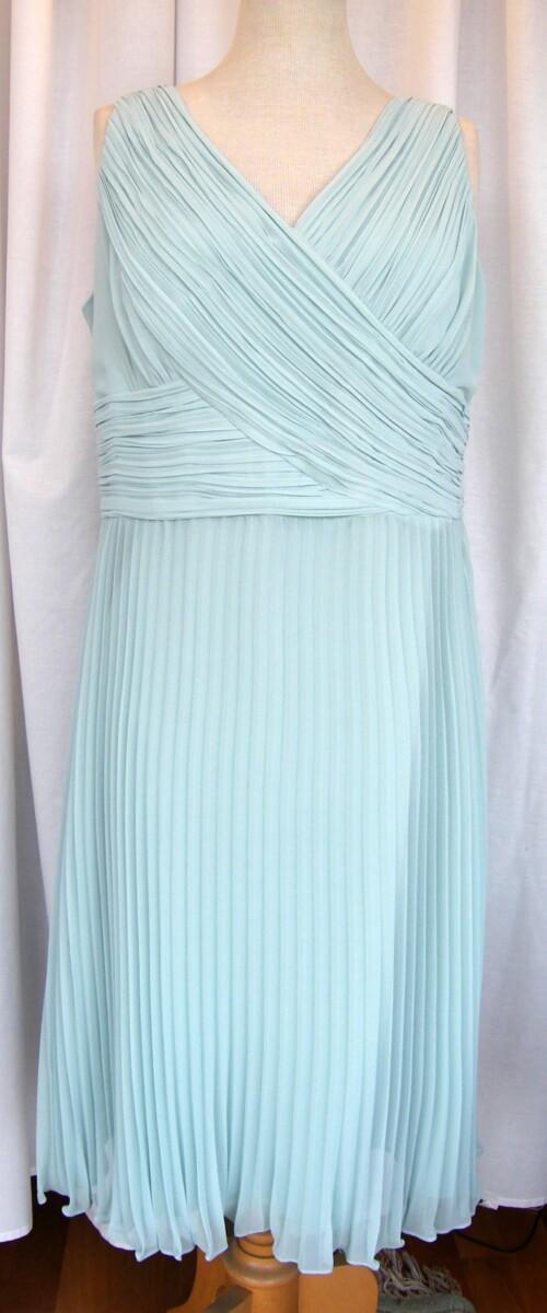 Jacques Vert BLACKCURRANT & AQUA RANGE MARILYN DRESS IN SUNRAY PLEATED AQUA CHIFFON & AQUA SHORT JACKET