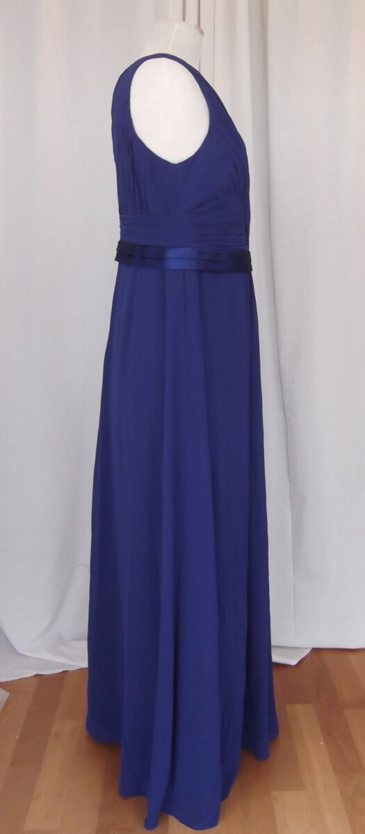 Jacques Vert BRAND NEW WITH TAGS CADBURY PURPLE CREPE CHIFFON MAXI DRESS RUCHED FAUX CROSS OVER BODICE & PASHMINA