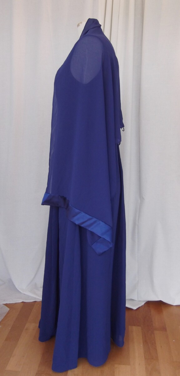 jacques vert BRAND NEW WITH TAGS CADBURY PURPLE CREPE CHIFFON MAXI DRESS RUCHED FAUX CROSS OVER BODICE & PASHMINA