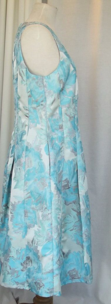 Jacques Vert BRAND NEW WITH TAGS JACQUES VERT COLLECTION BLUE FLORAL JACQUARD SHANTUNG PROM DRESS