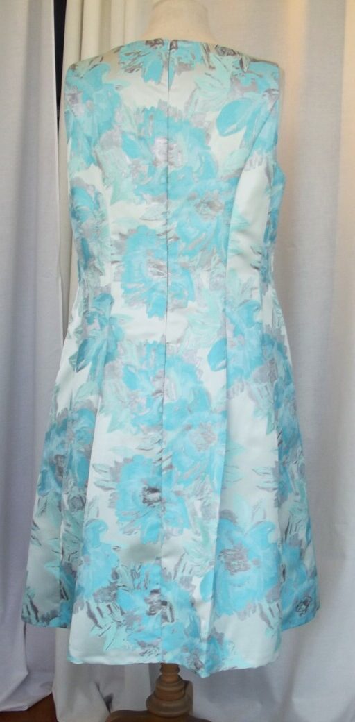 Jacques Vert BRAND NEW WITH TAGS JACQUES VERT COLLECTION BLUE FLORAL JACQUARD SHANTUNG PROM DRESS
