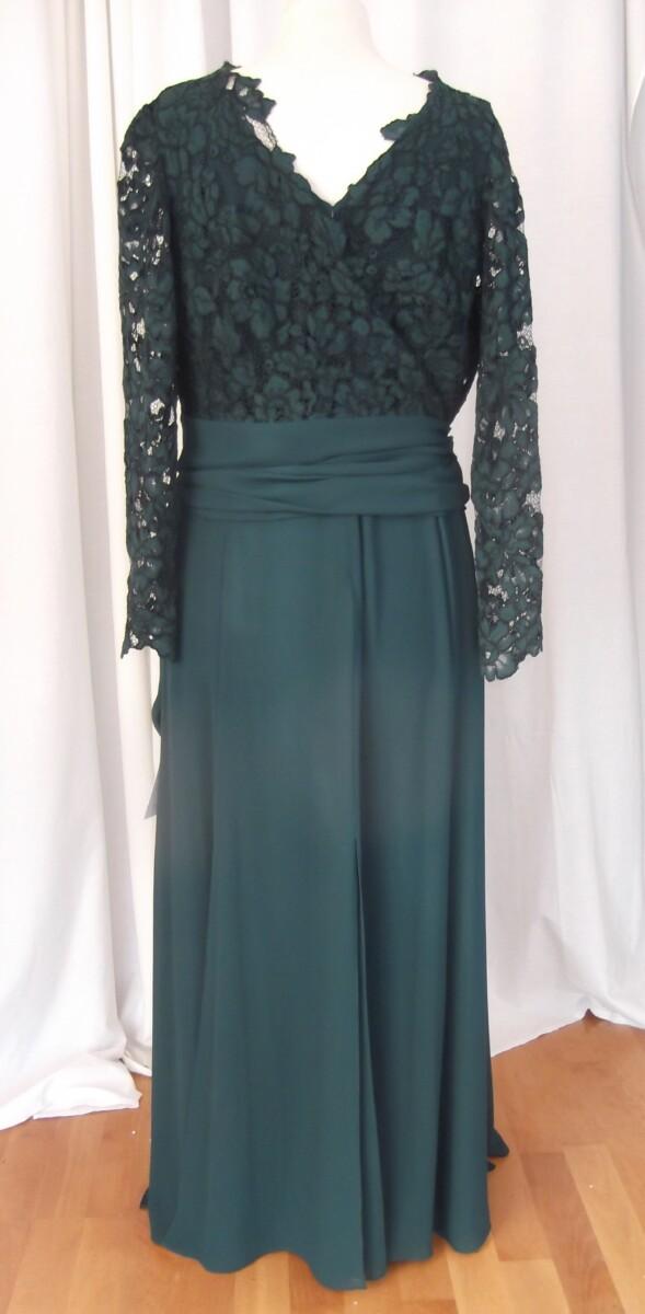 Jacques Vert BRAND NEW WITH TAGS JACQUES VERT COLLECTION FOREST GREEN CREPE CHIFFON 2 IN 1 LACE WRAP MAXI DRESS