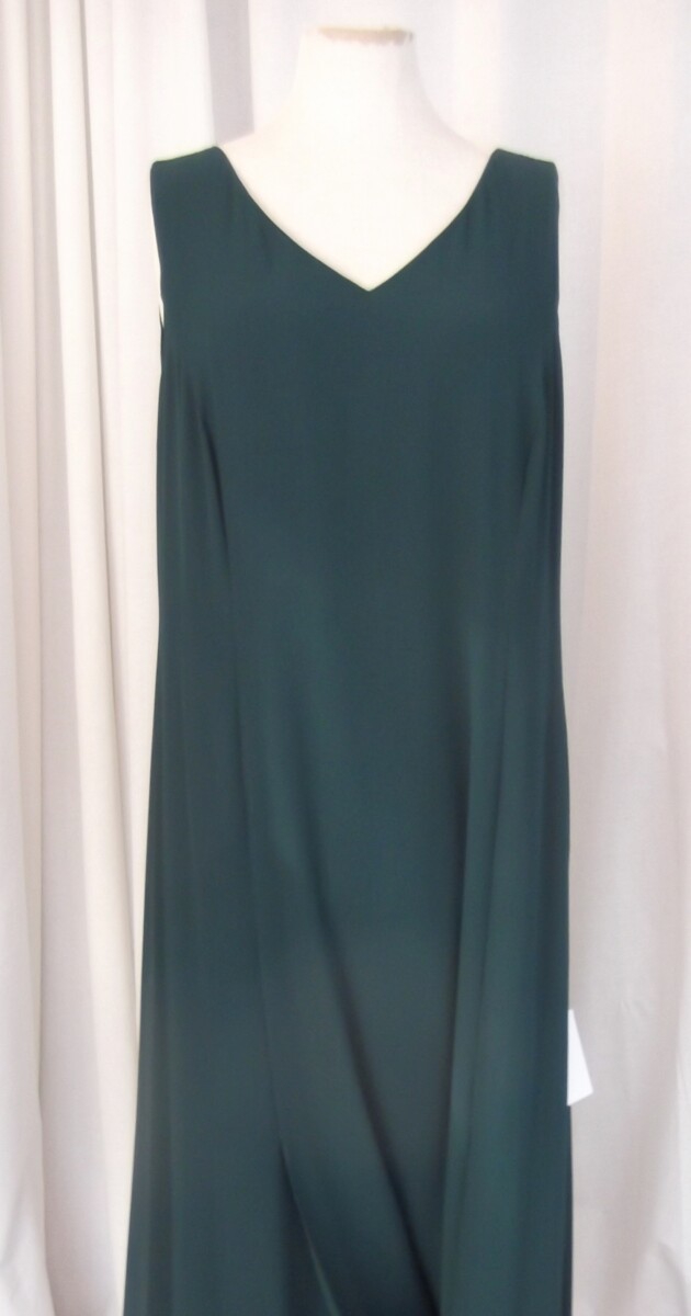 Jacques Vert BRAND NEW WITH TAGS JACQUES VERT COLLECTION FOREST GREEN CREPE CHIFFON 2 IN 1 LACE WRAP MAXI DRESS