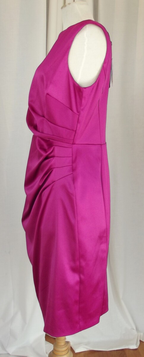 Jacques Vert BRAND NEW WITH TAGS JACQUES VERT COLLECTION FUSCHIA PINK SATIN SLEEVELESS SHIFT DRESS