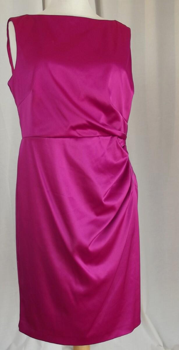 jacques vert BRAND NEW WITH TAGS JACQUES VERT COLLECTION FUSCHIA PINK SATIN SLEEVELESS SHIFT DRESS