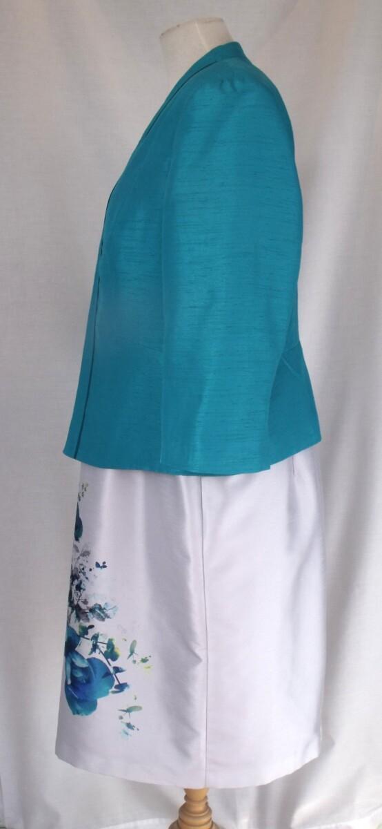 Jacques Vert BRAND NEW WITH TAGS JACQUES VERT COLLECTION HELENA SHANTUNG SHIFT DRESS FLORAL PRINT & ELLIE PEACOCK SHANTUNG JACKET