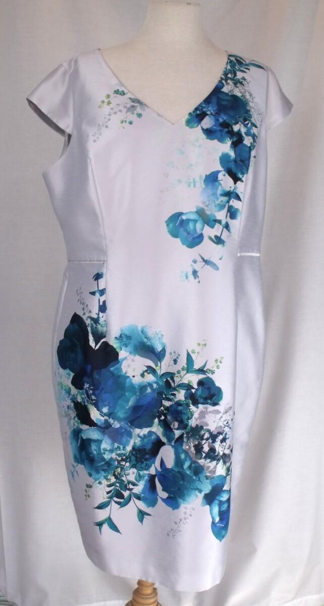 Jacques Vert BRAND NEW WITH TAGS JACQUES VERT COLLECTION HELENA SHANTUNG SHIFT DRESS FLORAL PRINT & ELLIE PEACOCK SHANTUNG JACKET