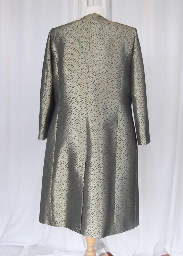 Jacques Vert BRAND NEW WITH TAGS JACQUES VERT COLLECTION METALLIC OLIVE & BLACK JACQUARD SHANTUNG DRESS & MATCHING COAT
