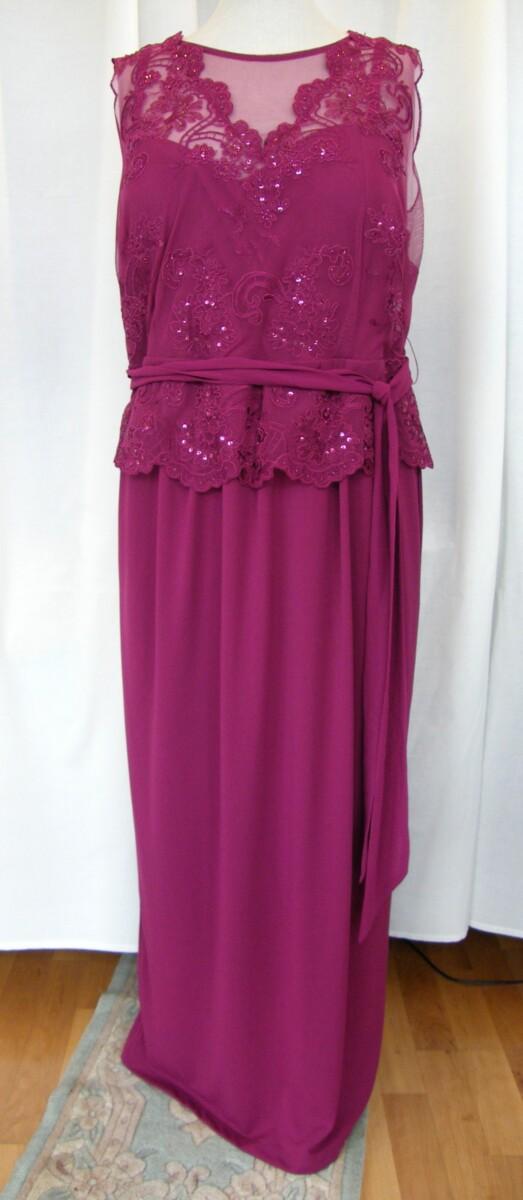 Jacques Vert BRAND NEW WITH TAGS LA VI EN ROSE RANGE MAXI DRESS IN CREPE CHIFFON BEADED SEQUINNED & EMBROIDERED LACE BODICE WITH PEPLUM