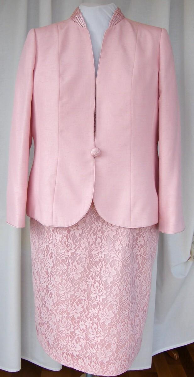 jacques vert BRAND NEW WITH TAGS MONIQUE RANGE SLEEVELESS SHELL PINK LACE DRESS & SHELL PINK SHANTUNG JACKET