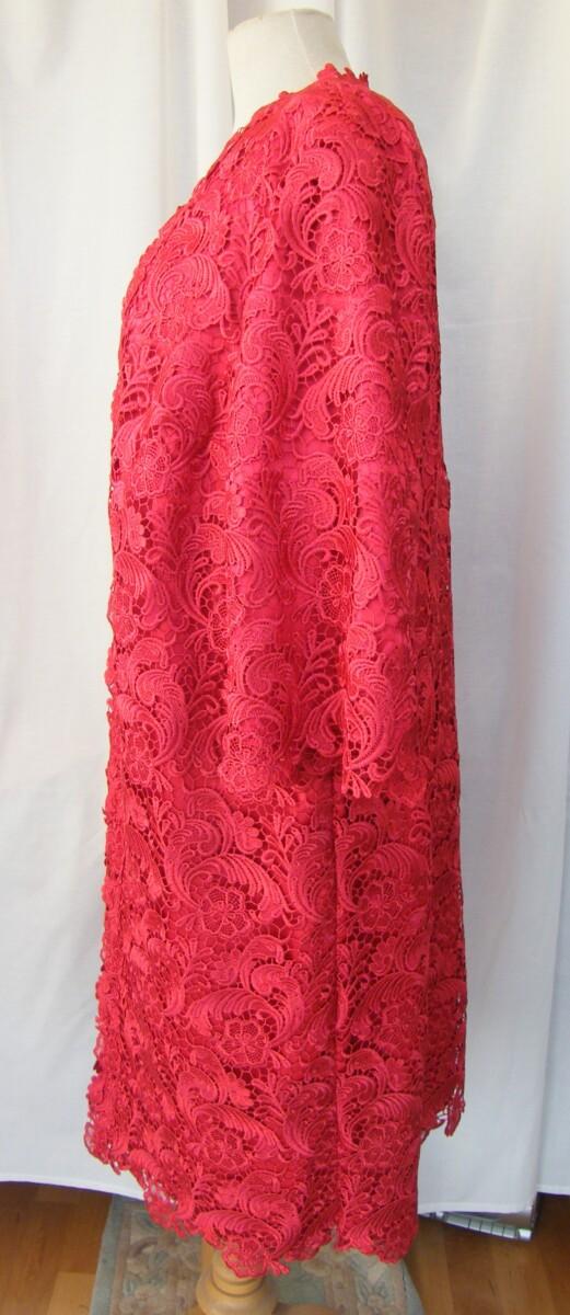 Jacques Vert BRAND NEW WITH TAGS SCARLET GUIPURE LACE DRESS & MATCHING GUIPURE LACE COAT
