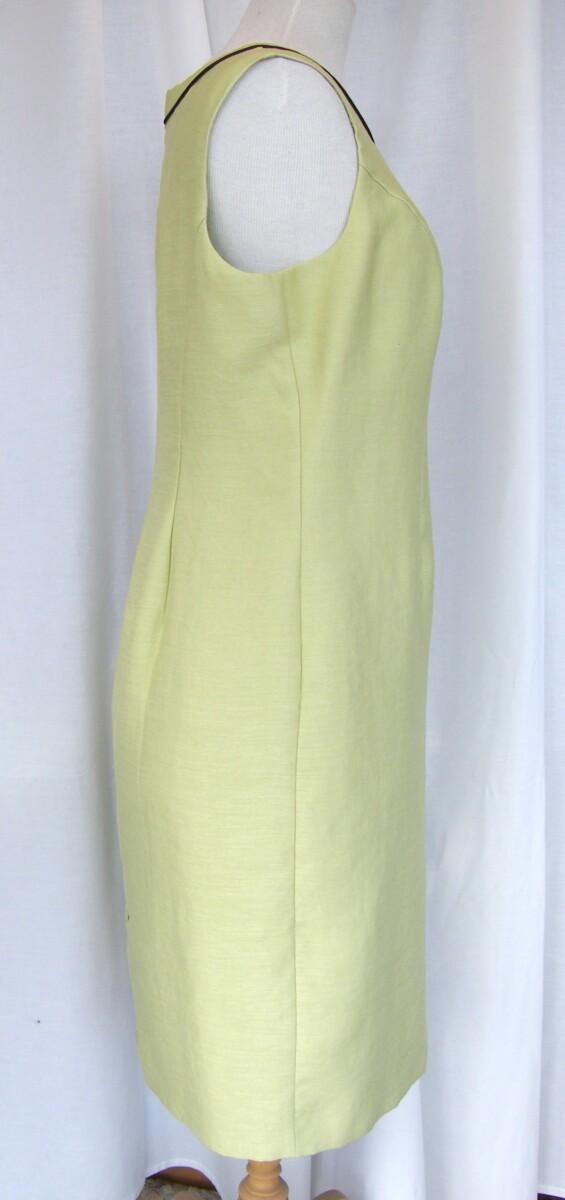 Jacques Vert BRIGHT & BREEZY RANGE FITTED LIME “ZEST” DRESS & LIME ” ZEST” SHORT JACKET WITH NAVY PIPEING
