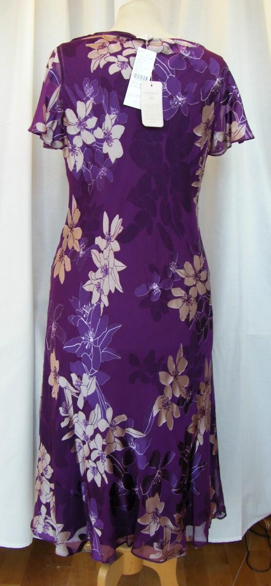 Jacques Vert BYZANTIUM RANGE PURPLE & GOLD SILK DEVORE DRESS MATCHING PURPLE JACKET