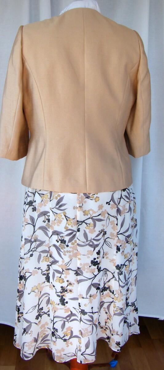 Jacques Vert CARAMEL & BLACK RANGE SUMMER FLORAL PRINT CHIFFON SKIRT & TOP CARAMEL JACKET