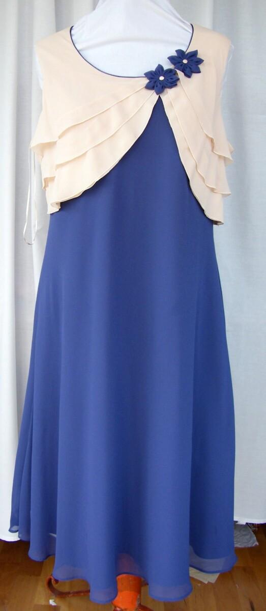 Jacques Vert CORNFLOWER & MAIZE RANGE VIOLET BLUE CHIFFON DRESS MAIZE WATERFALL FRILL TOP & MAIZE BOUCLE JACKET