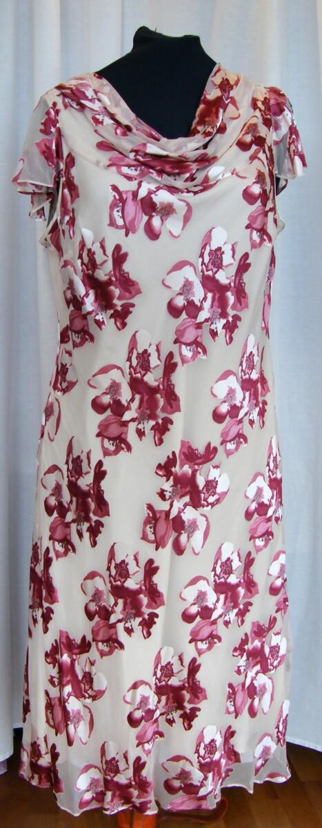 Jacques Vert CRANBERRY RANGE IVORY SILK DEVORE DRESS CRANBERRY RED CROCUS PRINT & CRANBERRY RED NOTCH NECK SHORT JACKET