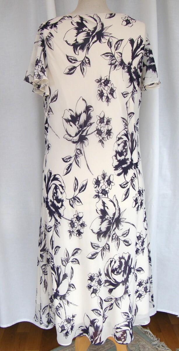 Jacques Vert DAMSON RANGE IVORY CHIFFON DRESS IN PURPLE SHADOW FLORAL PRINT & DAMSON PURPLE SHANTUNG JACKET