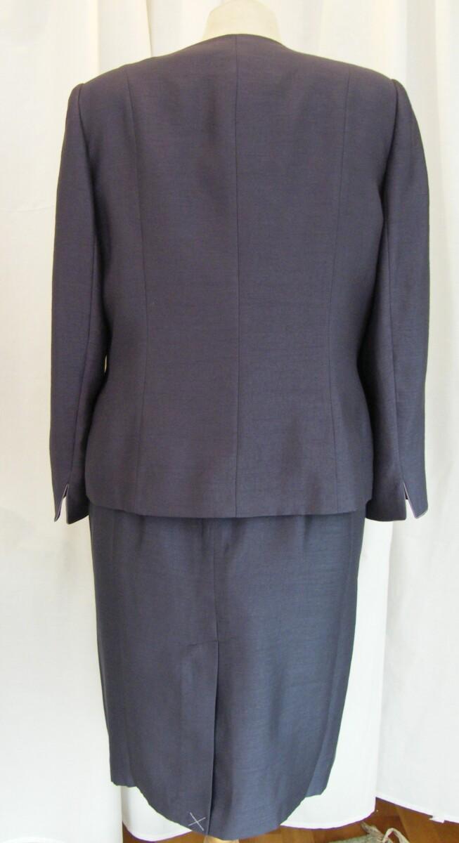 Jacques Vert DEEPLY DEVINE RANGE GRAPHITE GREY SHANTUNG SHIFT DRESS EMBROIDERED IN LIGHT GREY & GRAPHITE GREY JACKET