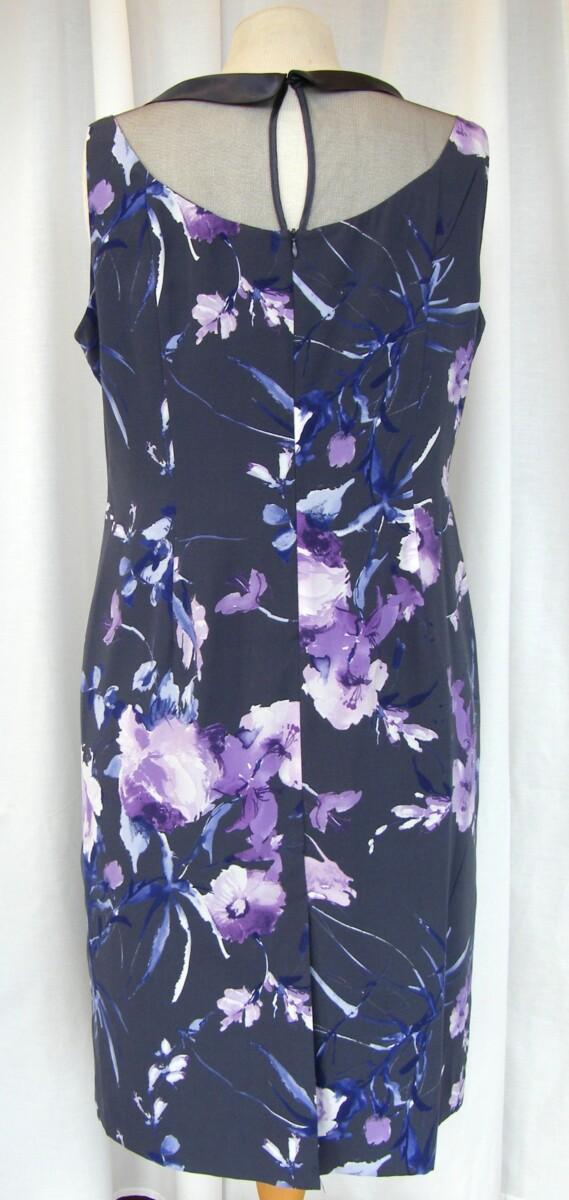 Jacques Vert DEEPLY DEVINE RANGE PURPLE SHANTUNG JACKET MATCHING GRAPHITE GREY CREPE DRESS VIOLA & PURPLE PRINT