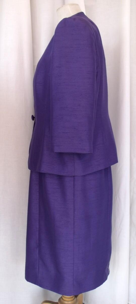 Jacques Vert DEEPLY DEVINE RANGE “VIOLA” SHANTUNG DRESS LACE TOP & LONG SLEEVES VIOLA SHANTUNG JACKET