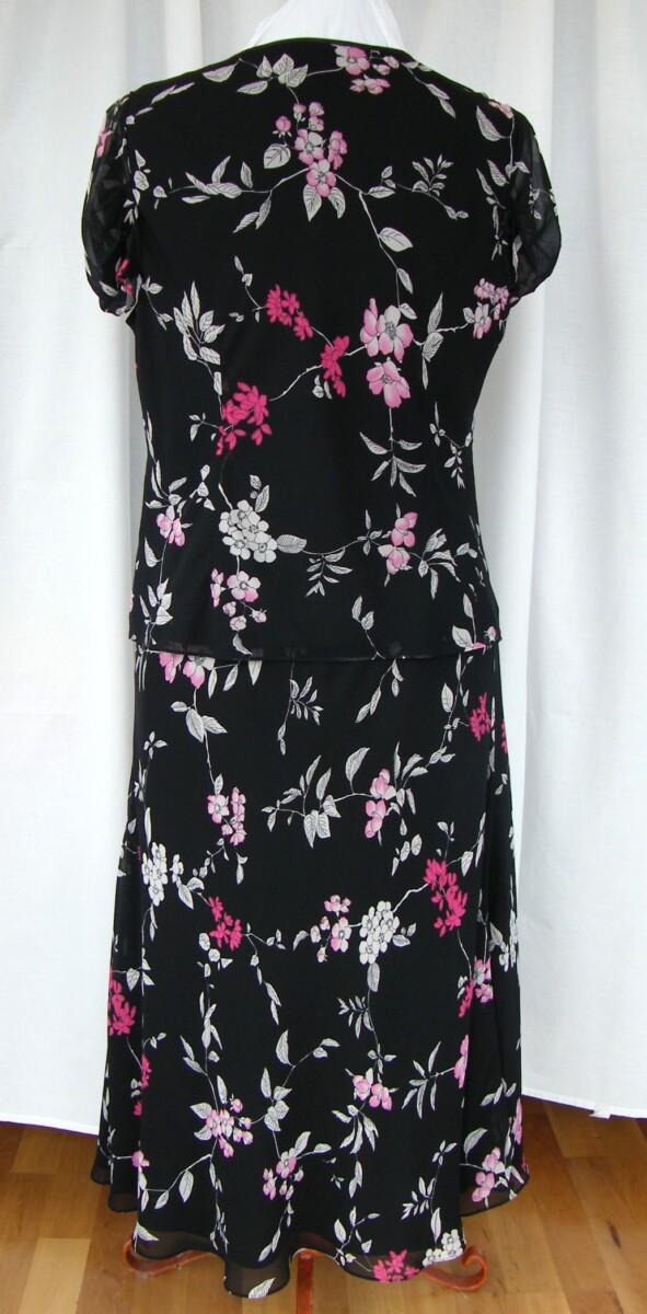 Jacques Vert DRESS TO IMPRESS RANGE ORIENTAL PRINT CHIFFON SKIRT & TOP & LIPSTICK PINK WOVEN JACKET