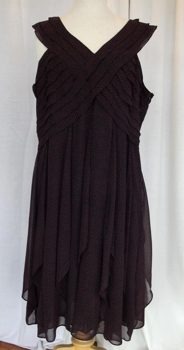 Jacques Vert FLAMINGO RANGE BLACK CHIFFON DRESS CORAL SPOT PRINT & CORAL WOVEN SHORT JACKET