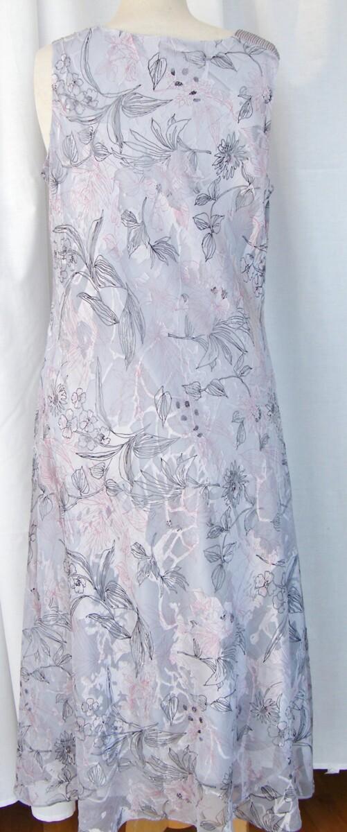 Jacques Vert FONDANT PINK RANGE PINK & GREY CRYSTAL DEVORE DRESS & MATCHING BROACH JACKET IN FONDANT PINK SHANTUNG