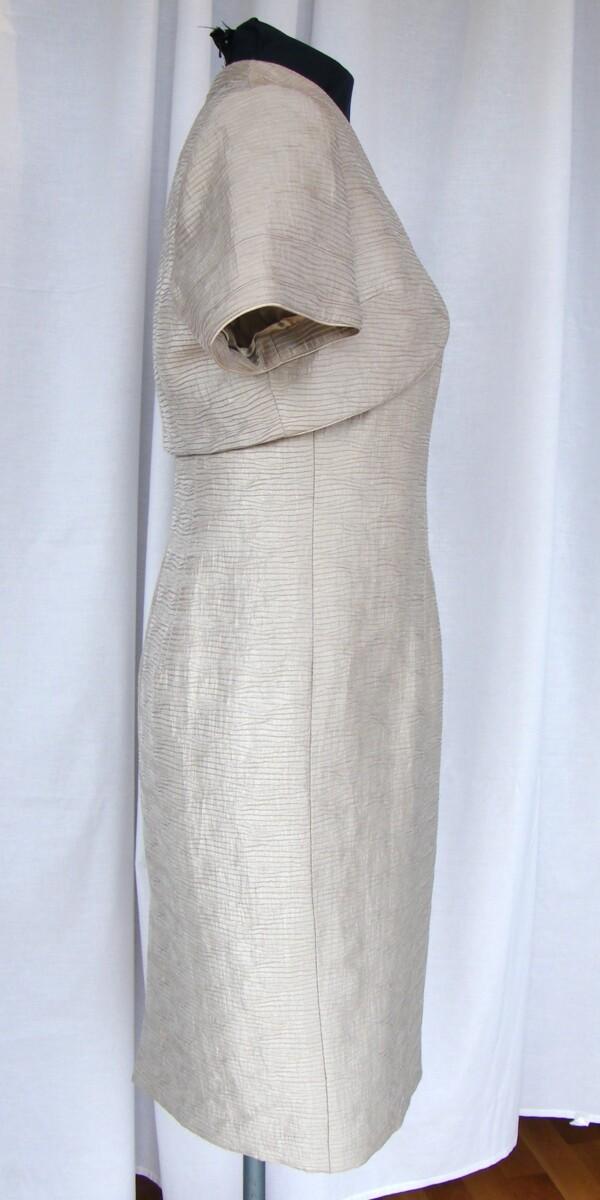 Jacques Vert HOT PINK & GOLD RANGE GOLD RIPPLE SHANTUNG SHIFT DRESS GOLD RIPPLE SHANTUNG SHORT JACKET