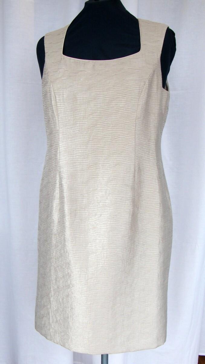 Jacques Vert HOT PINK & GOLD RANGE GOLD RIPPLE SHANTUNG SHIFT DRESS GOLD RIPPLE SHANTUNG SHORT JACKET