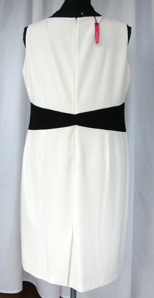 Jacques Vert IVORY BRUSHED CREPE SHIFT DRESS BLACK WAISTBAND & IVORY BRUSHED CREPE JACKET EDGED IN BLACK