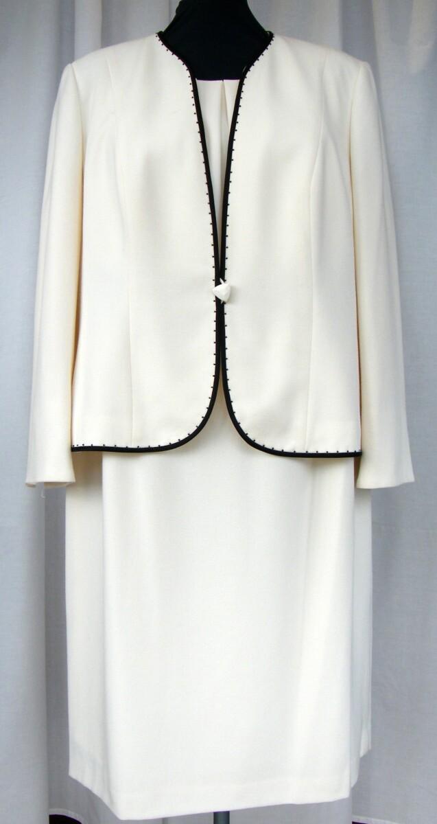 jacques vert IVORY BRUSHED CREPE SHIFT DRESS BLACK WAISTBAND & IVORY BRUSHED CREPE JACKET EDGED IN BLACK jacques vert IVORY BRUSHED CREPE SHIFT DRESS BLACK WAISTBAND & IVORY BRUSHED CREPE JACKET EDGED IN BLACK