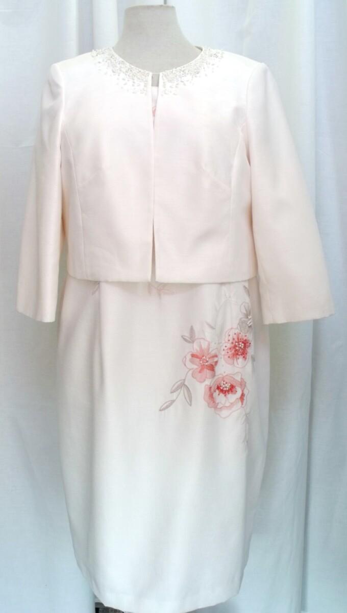 jacques vert IVORY SHANTUNG SHIFT DRESS CORAL EMBROIDERY MATCHING IVORY SHANTUNG SHORT JACKET