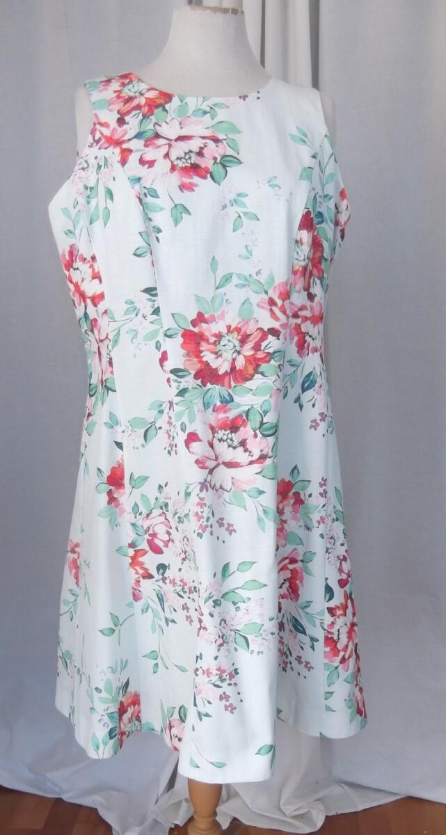 Jacques Vert JACQUES VERT COLLECTION A LINE DRESS & JACKET IN MINT CHENILLE FLORAL PRINTED JACQUARD