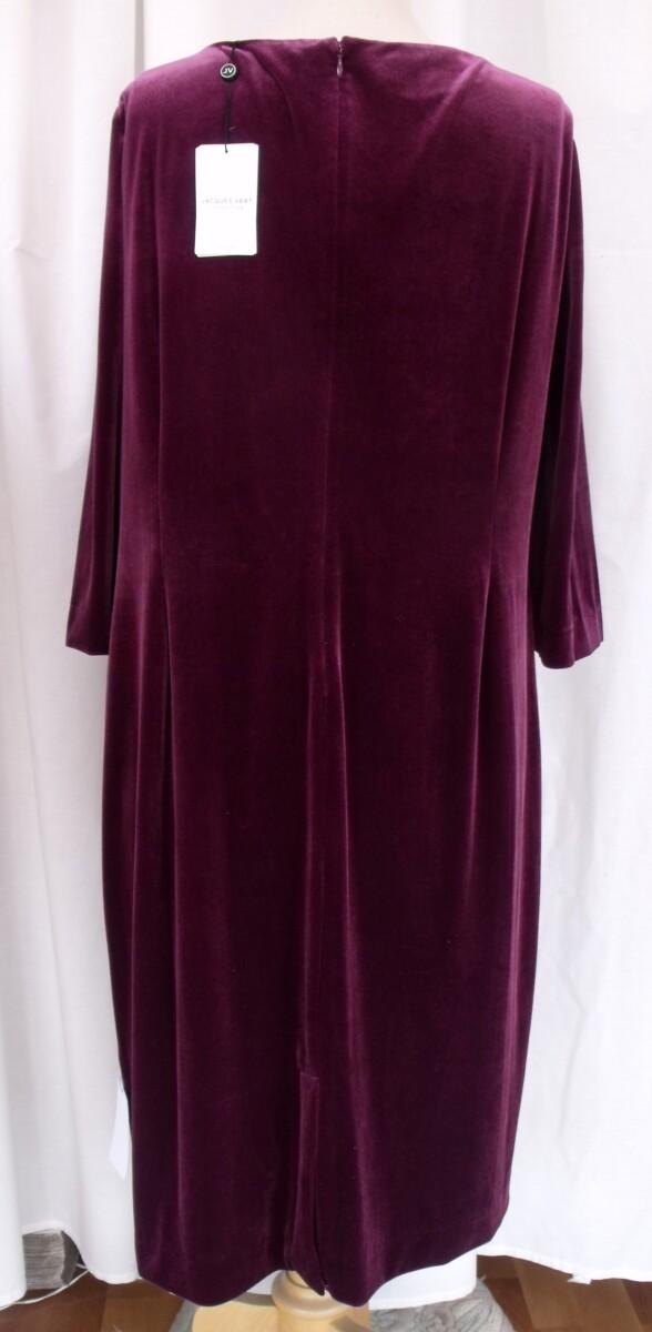 Jacques Vert JACQUES VERT COLLECTION BURGUNDY VELVET 3/4 SLEEVED DRESS CROSS OVER BODICE