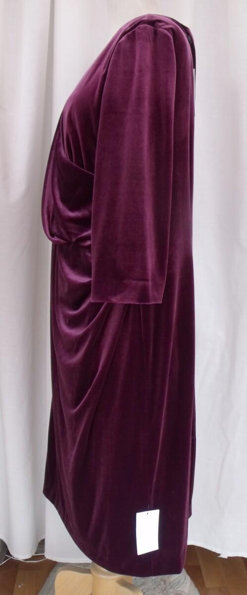 Jacques Vert JACQUES VERT COLLECTION BURGUNDY VELVET 3/4 SLEEVED DRESS CROSS OVER BODICE BRAND NEW WITH TAGS