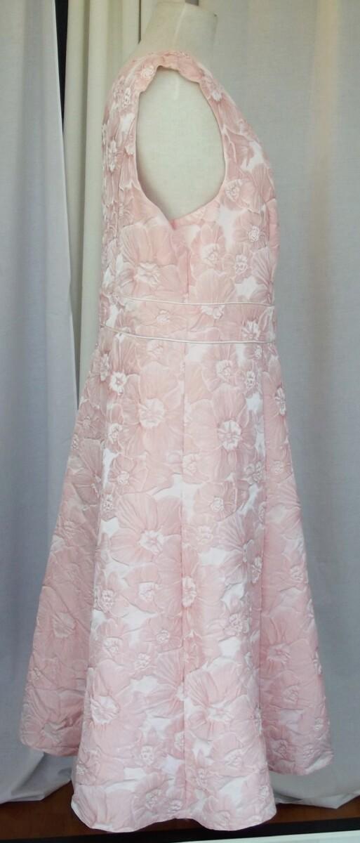 Jacques Vert JACQUES VERT COLLECTION FIGURED PINK FLORAL JACQUARD SHANTUNG PROM DRESS