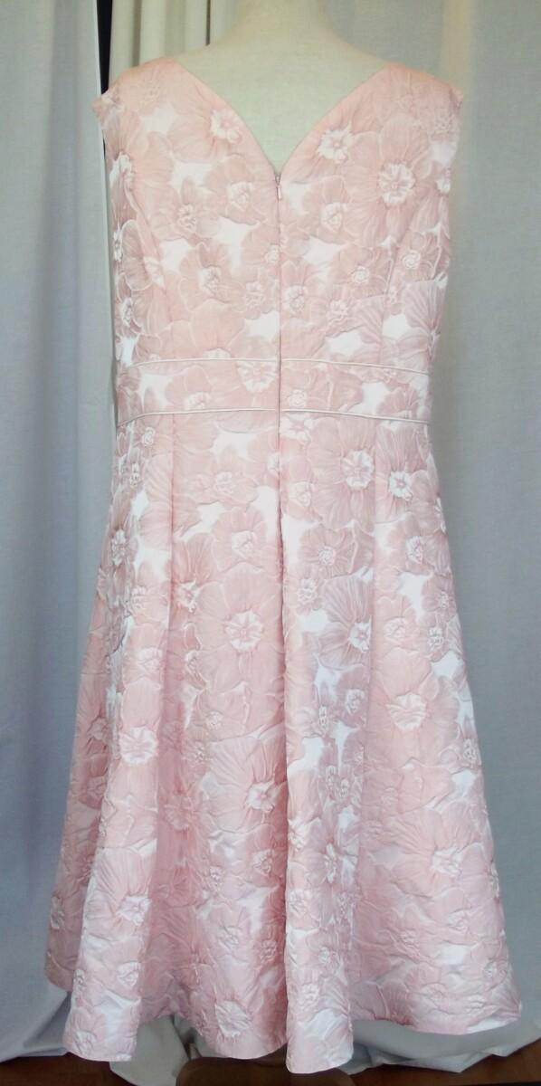 Jacques Vert JACQUES VERT COLLECTION FIGURED PINK FLORAL JACQUARD SHANTUNG PROM DRESS