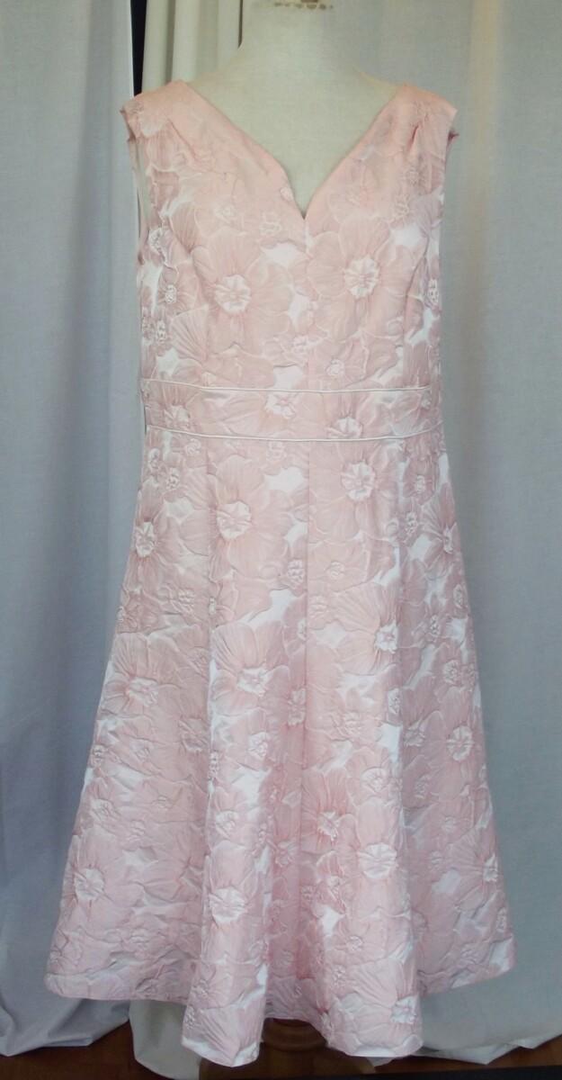 jacques vert JACQUES VERT COLLECTION FIGURED PINK FLORAL JACQUARD SHANTUNG PROM DRESS