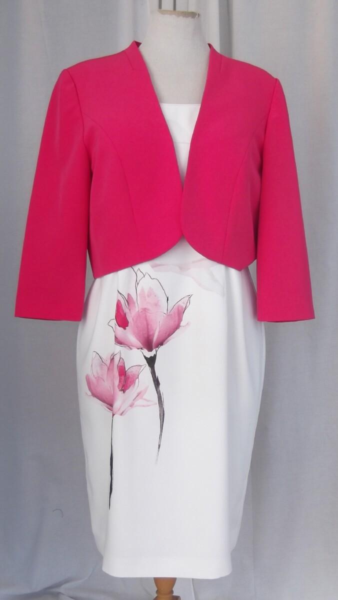 jacques vert JACQUES VERT “COLLECTION “IVORY CREPE SHIFT DRESS PINK MAGNOLIA PLACEMENT PRINT & MATCHING PINK CREPE SHORT JACKET jacques vert JACQUES VERT “COLLECTION “IVORY CREPE SHIFT DRESS PINK MAGNOLIA PLACEMENT PRINT & MATCHING PINK CREPE SHORT JACKET