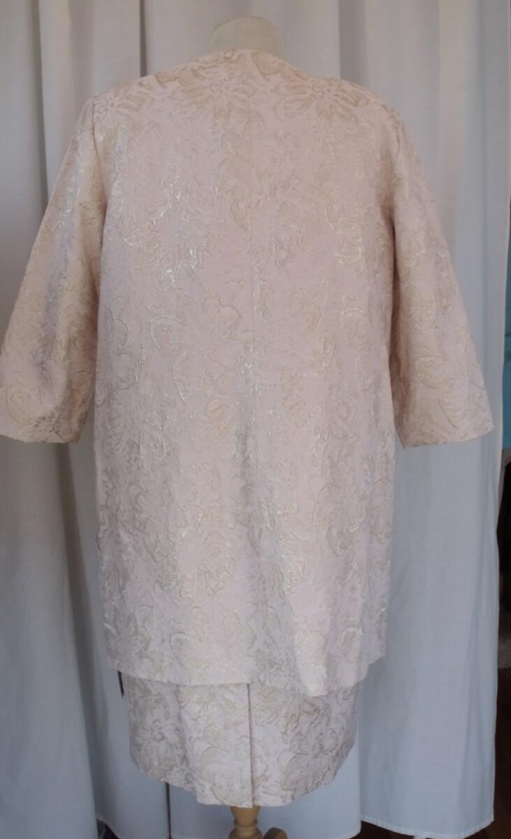 Jacques Vert JACQUES VERT COLLECTION LUCY DRESS & JULIE 3/4 LENGTH COAT IN LUXURY CREAM & GOLD JACQUARD SHANTUNG