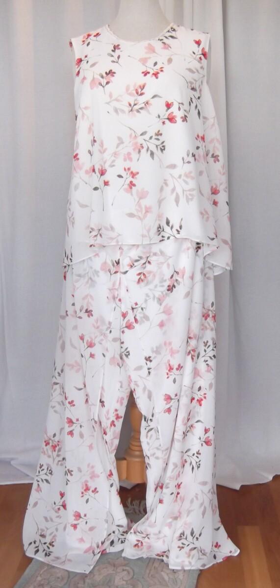 jacques vert JACQUES VERT COLLECTION OSAKA RANGE CREPE CHIFFON PALAZZO PANTS & SLEEVELESS TOP CUT HI/LO