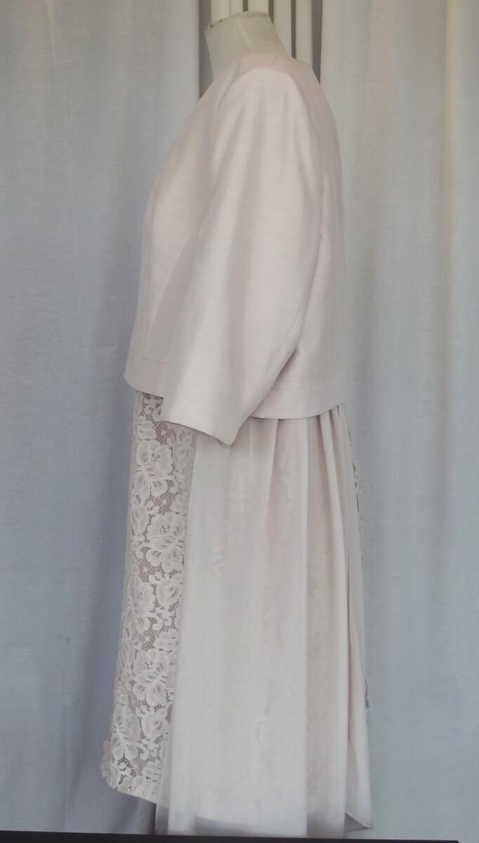 Jacques Vert JACQUES VERT COLLECTION OYSTER LACE SHIFT DRESS SCARF NECKLINE & OYSTER SHANTUNG SHORT JACKET BRAND NEW WITH TAGS