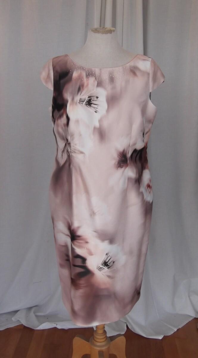 Jacques Vert JACQUES VERT COLLECTION OYSTER SHANTUNG SHIFT DRESS BEADED NECKLINE OYSTER SHANTUNG SHORT JACKET