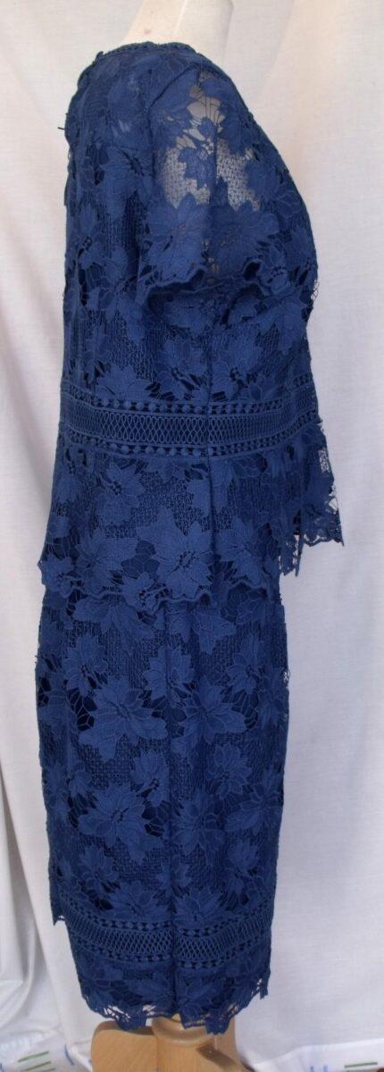 Jacques Vert JACQUES VERT COLLECTION PRUSSIAN BLUE FLORAL LACE SKIRT & TOP