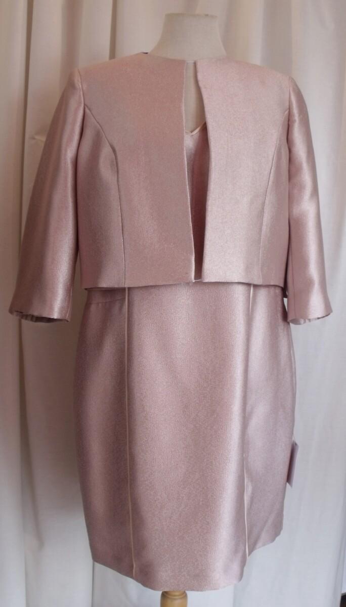 jacques vert JACQUES VERT COLLECTION ROSE GOLD JACQUARD SHANTUNG DRESS & SHORT JACKET
