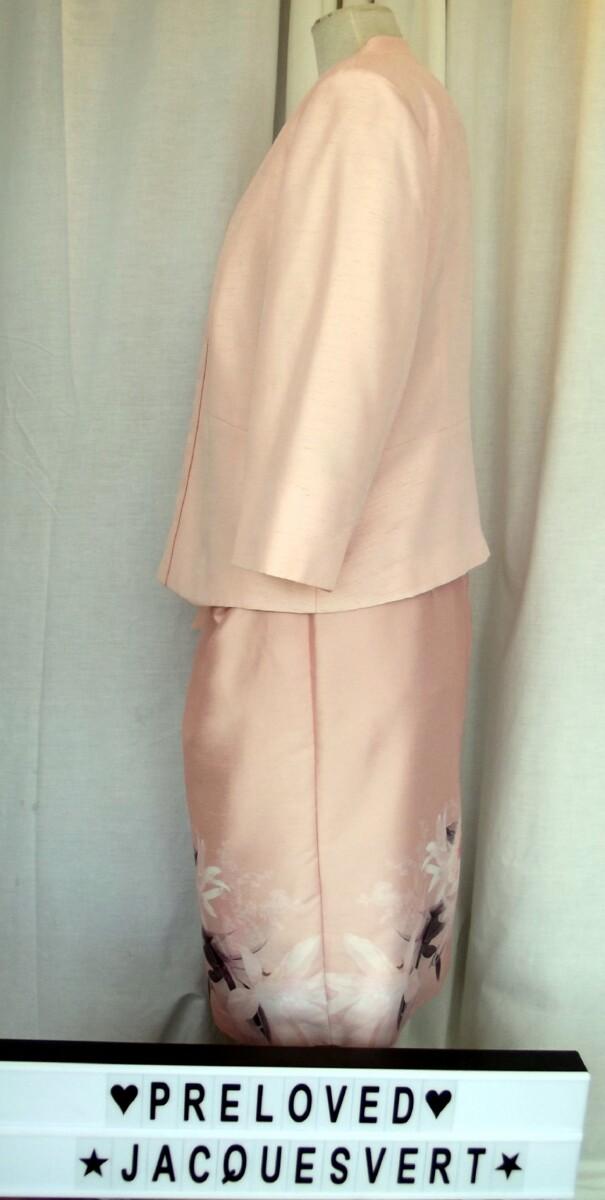 Jacques Vert JACQUES VERT COLLECTION “SAMANTHA” PALE PEACH SHANTUNG SHIFT DRESS & MATCHING PALE PEACH SHANTUNG JACKET