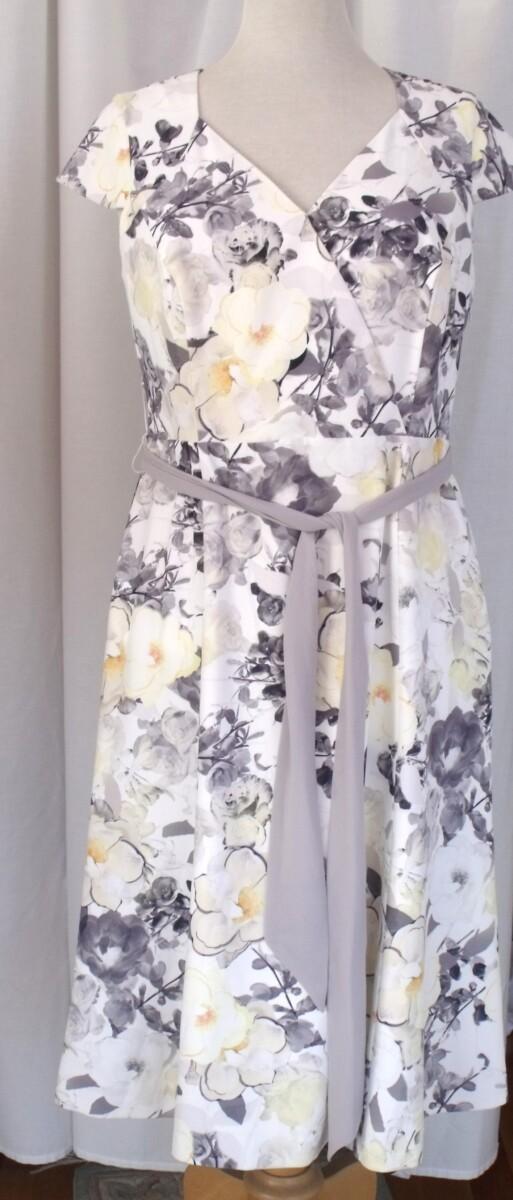 Jacques Vert JACQUES VERT COLLECTION SOFT CREPE WRAPOVER DRESS LEMON & GREY PRINT SOFT CREPE LEMON JACKET