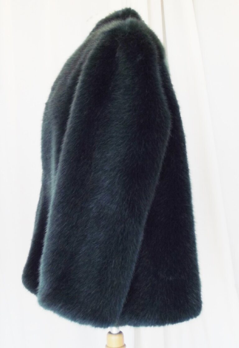 Jacques Vert JACQUES VERT PRUSSIAN BLUE FAUX FUR JACKET SIZE 16 IN EXCELLENT CONDITION