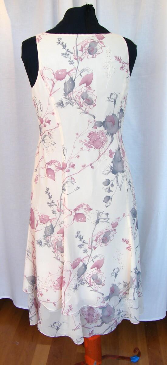 Jacques Vert KIR RANGE CREAM CHIFFON DRESS DELICATE ROSE PINK & GREY PRINT & MATCHING SHEER CHIFFON JACKET