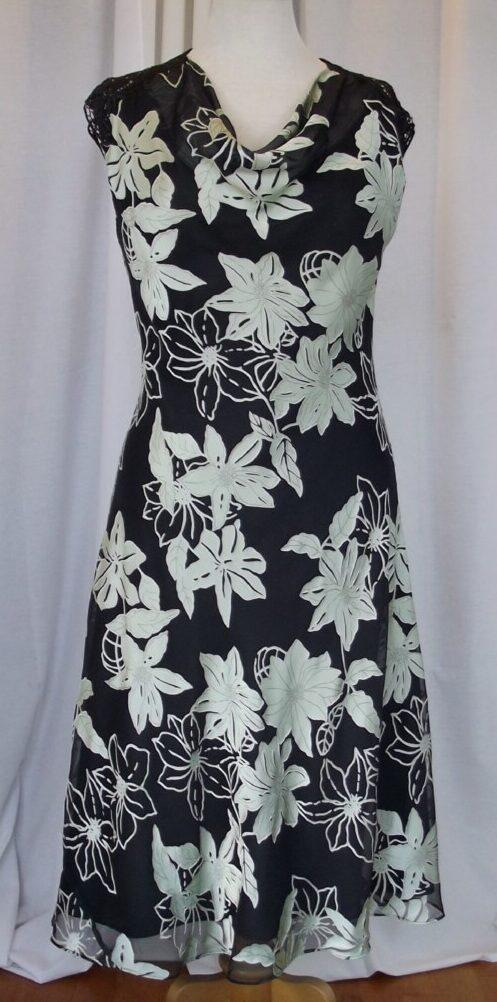 Jacques Vert LEAF & ACORN RANGE ACORN GREEN CHIFFON DRESS LEAF GREEN FLORAL DEVORE & LEAF GREEN WOVEN JACKET